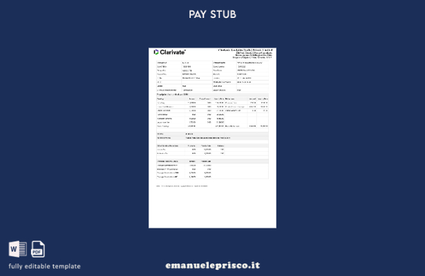 stile verificato Modello di busta paga Clarivate Analytics India
